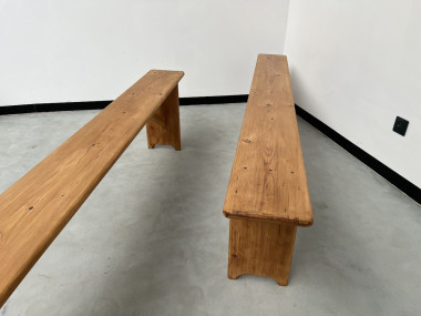 Paire de bancs en pin, DLG Charlotte Perriand, vue 14