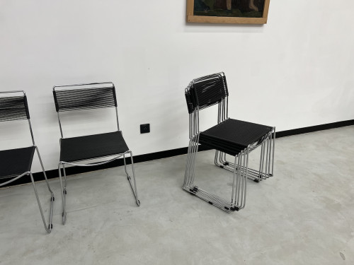 Lot de 7 chaises "spaghetti" par Giandomenico Belotti, vue 3