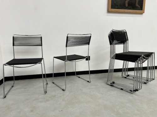 Lot de 7 chaises "spaghetti" par Giandomenico Belotti, vue 11