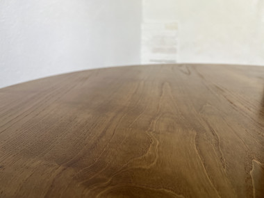 Table basse ronde en chêne, circa 1950, vue 9