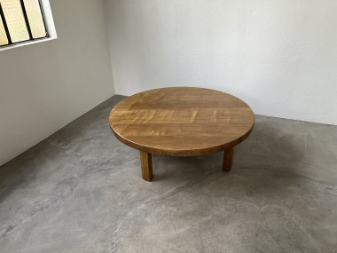 Table basse ronde en chêne, circa 1950, vue 10