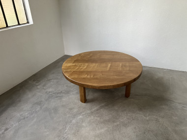 Table basse ronde en chêne, circa 1950, vue 11