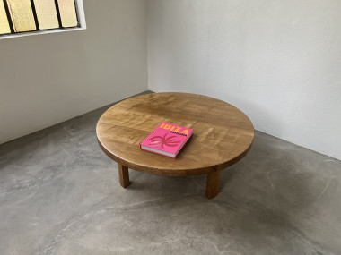 Table basse ronde en chêne, circa 1950, vue 12