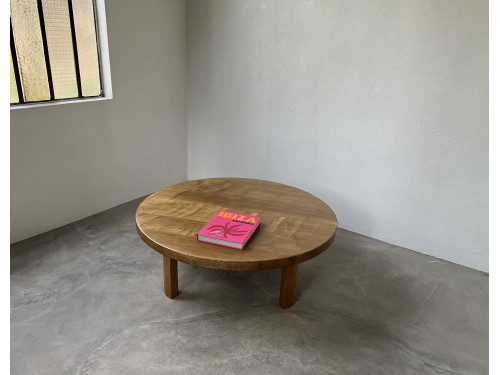Table basse ronde en chêne, circa 1950, vue 13