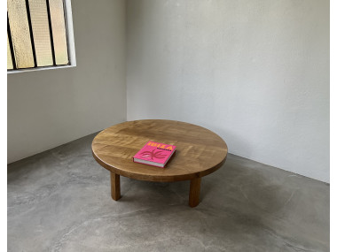 Table basse ronde en chêne, circa 1950, vue 13