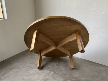 Table basse ronde en chêne, circa 1950, vue 17