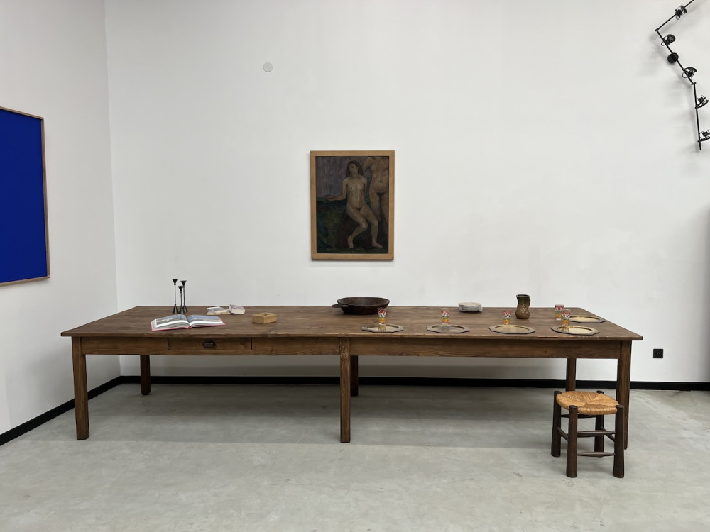 Table de ferme de 4 mètres, années 50, vue 1