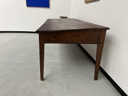 Grande table écritoire des années 40 en chêne massif, vue 6