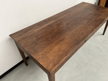Grande table écritoire des années 40 en chêne massif, vue 9