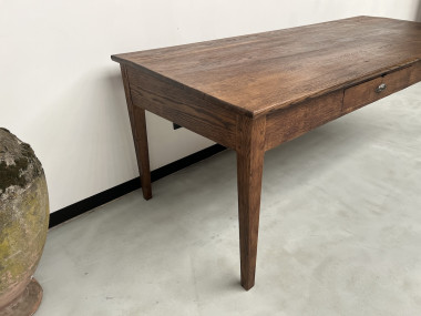 Grande table écritoire des années 40 en chêne massif, vue 10