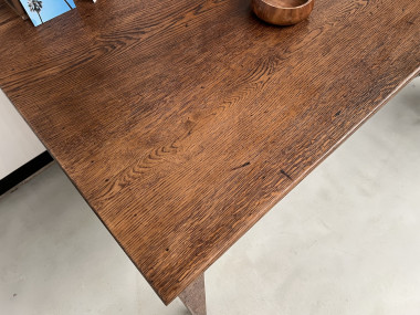 Grande table écritoire des années 40 en chêne massif, vue 18
