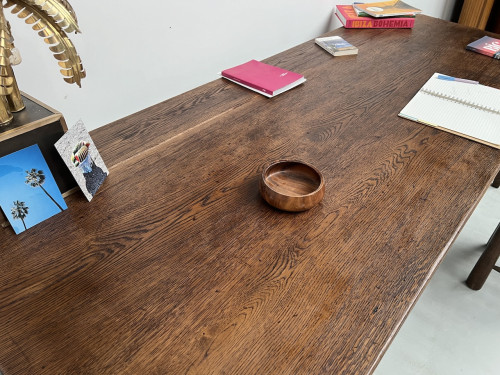 Grande table écritoire des années 40 en chêne massif, vue 19