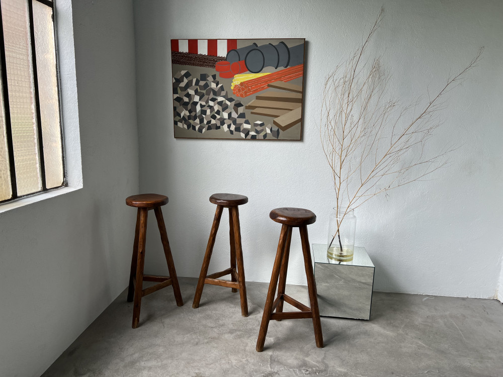 Tabourets de bar brutalistes, circa 1950, vue 1