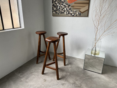 Tabourets de bar brutalistes, circa 1950, vue 2