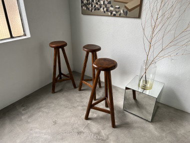 Tabourets de bar brutalistes, circa 1950, vue 3