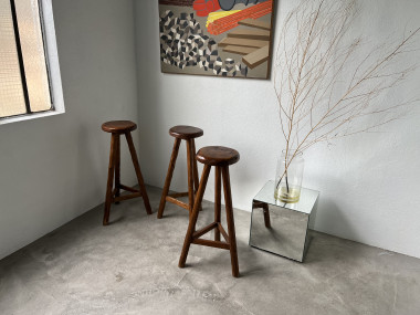 Tabourets de bar brutalistes, circa 1950, vue 4
