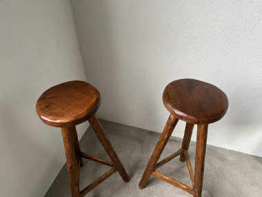 Tabourets de bar brutalistes, circa 1950, vue 5