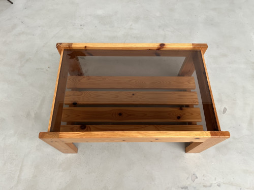 Table basse en pin des années 80, vue 6