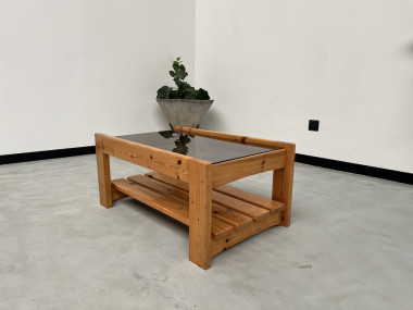 Table basse en pin des années 80, vue 9