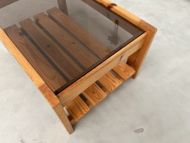 Table basse en pin des années 80, vue 11