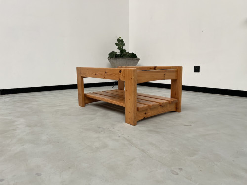 Table basse en pin des années 80, vue 16