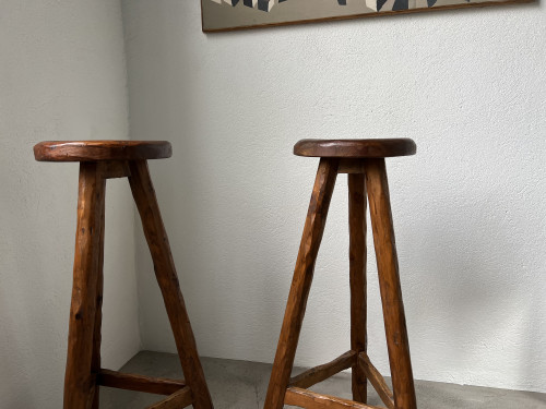 Tabourets de bar brutalistes, circa 1950, vue 10
