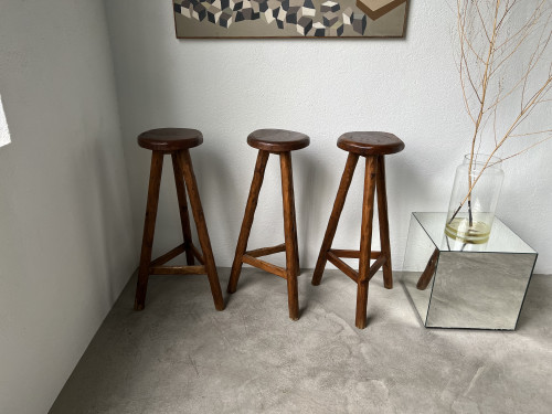 Tabourets de bar brutalistes, circa 1950, vue 11