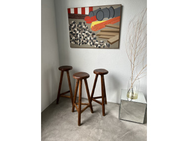 Tabourets de bar brutalistes, circa 1950, vue 13