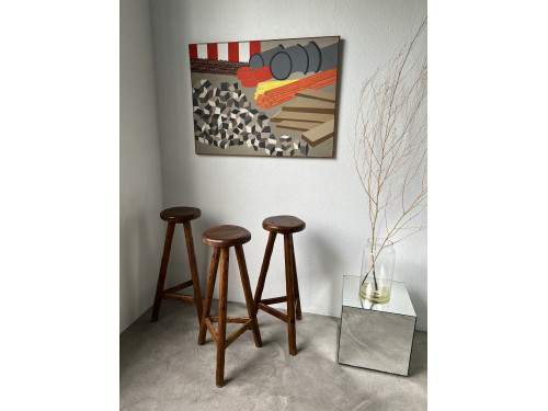 Tabourets de bar brutalistes, circa 1950, vue 14