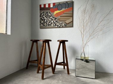 Tabourets de bar brutalistes, circa 1950, vue 15