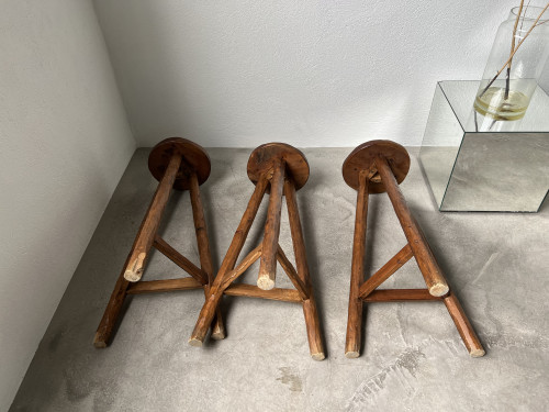 Tabourets de bar brutalistes, circa 1950, vue 21