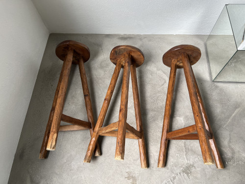 Tabourets de bar brutalistes, circa 1950, vue 22