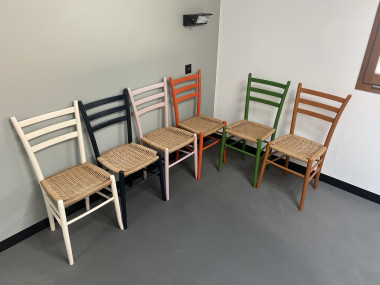 6 chaises italiennes en corde et hêtre massif, vue 4