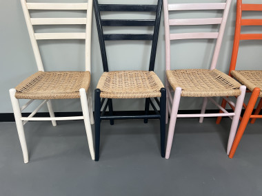 6 chaises italiennes en corde et hêtre massif, vue 6