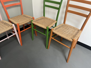 6 chaises italiennes en corde et hêtre massif, vue 7