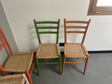 6 chaises italiennes en corde et hêtre massif, vue 9