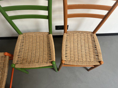 6 chaises italiennes en corde et hêtre massif, vue 10