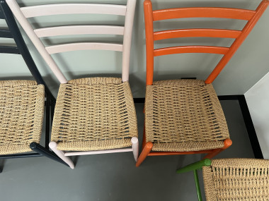 6 chaises italiennes en corde et hêtre massif, vue 11