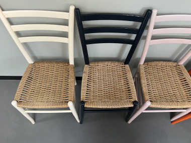 6 chaises italiennes en corde et hêtre massif, vue 12