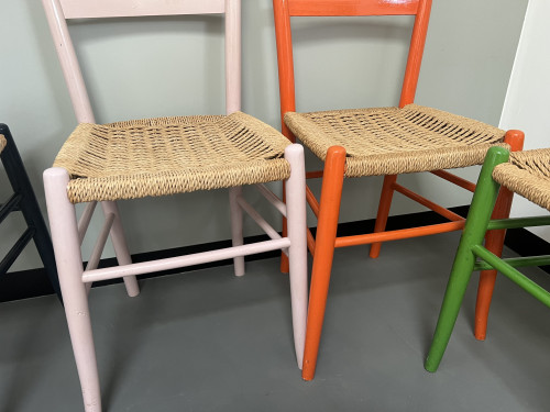 6 chaises italiennes en corde et hêtre massif, vue 15