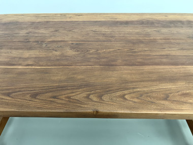 Table à manger brutaliste en orme massif, années 50, vue 7