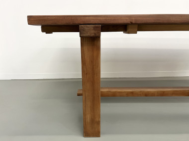 Table à manger brutaliste en orme massif, années 50, vue 8