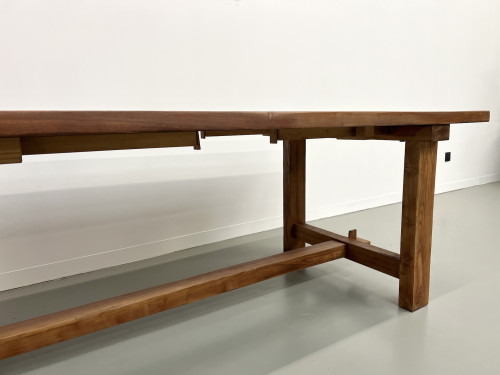 Table à manger brutaliste en orme massif, années 50, vue 9