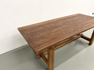 Table à manger brutaliste en orme massif, années 50, vue 10