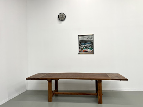 Table à manger brutaliste en orme massif, années 50, vue 14