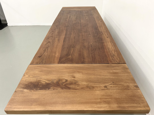 Table à manger brutaliste en orme massif, années 50, vue 17