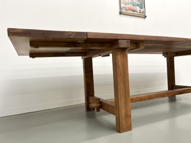 Table à manger brutaliste en orme massif, années 50, vue 19