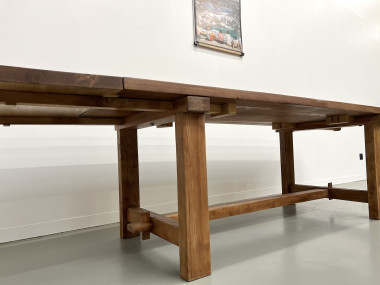 Table à manger brutaliste en orme massif, années 50, vue 20