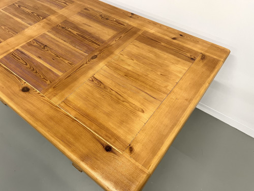 Table monastère savoyarde en pin massif, CIRCA 1970, vue 5