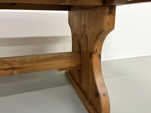 Table monastère savoyarde en pin massif, CIRCA 1970, vue 11